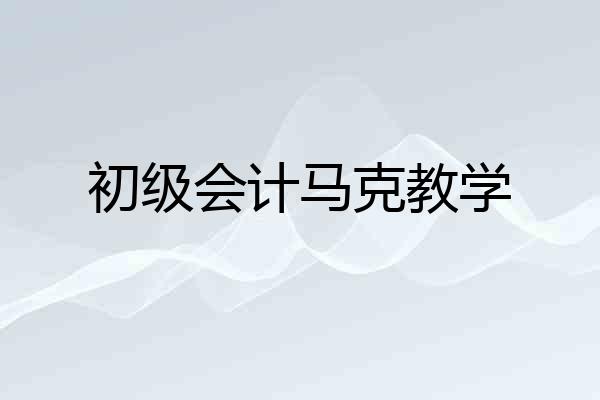 初级会计马克教学