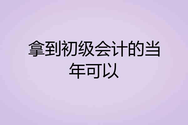 拿到初级会计的当年可以