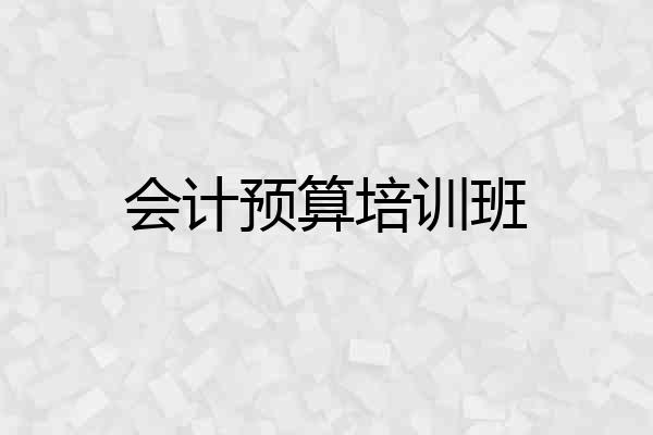 会计预算培训班