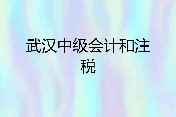 武汉中级会计和注税
