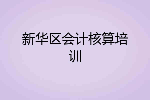 新华区会计核算培训