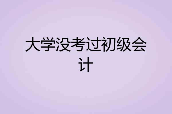 大学没考过初级会计