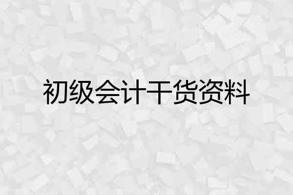 初级会计干货资料