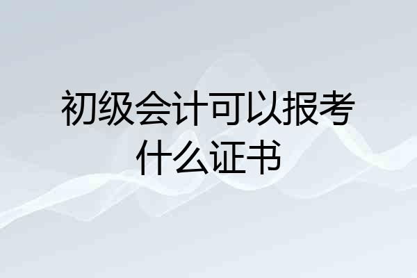初级会计可以报考什么证书