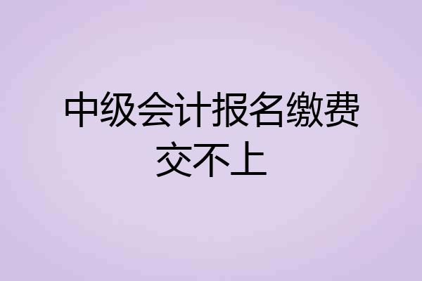 中级会计报名缴费交不上
