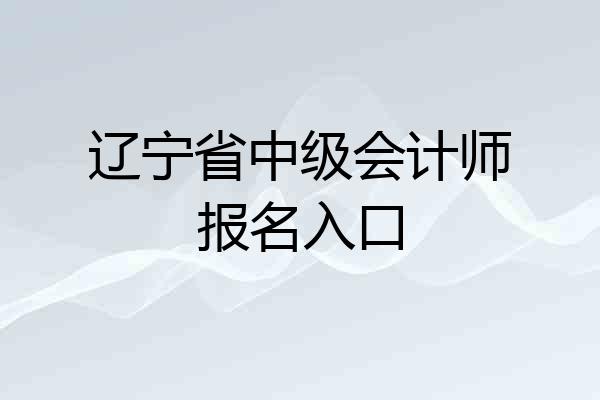 辽宁省中级会计师报名入口