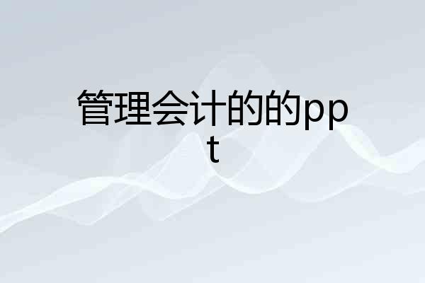 管理会计的的ppt