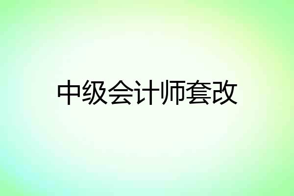 中级会计师套改