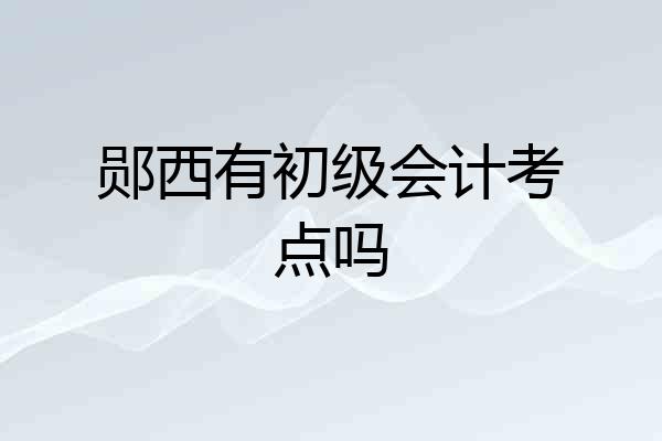 郧西有初级会计考点吗