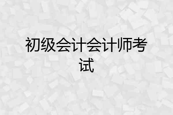 初级会计会计师考试