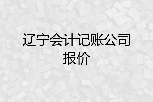 辽宁会计记账公司报价