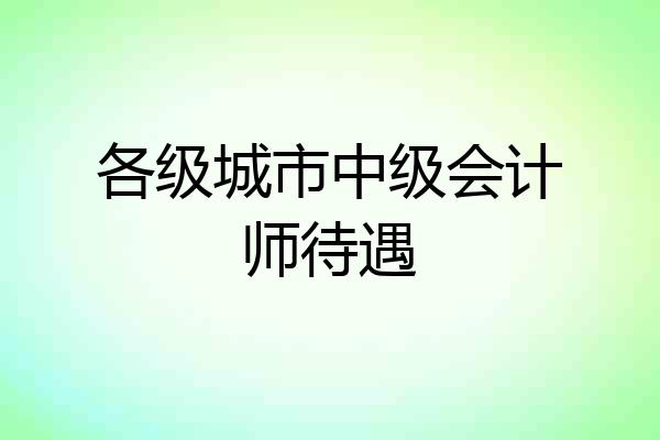 各级城市中级会计师待遇