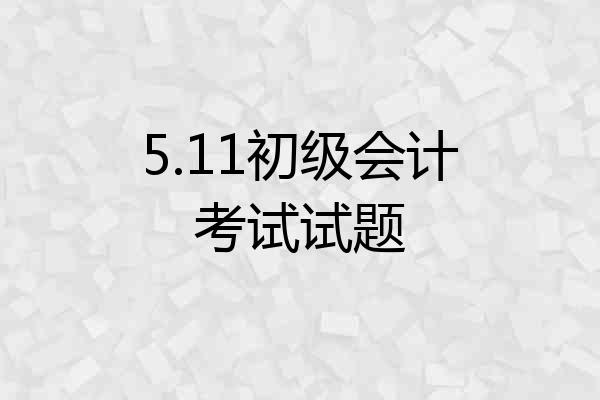 5.11初级会计考试试题