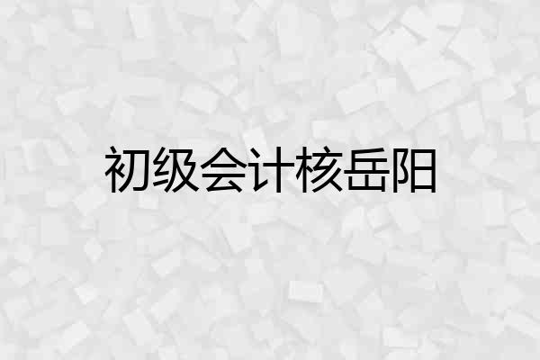 初级会计核岳阳