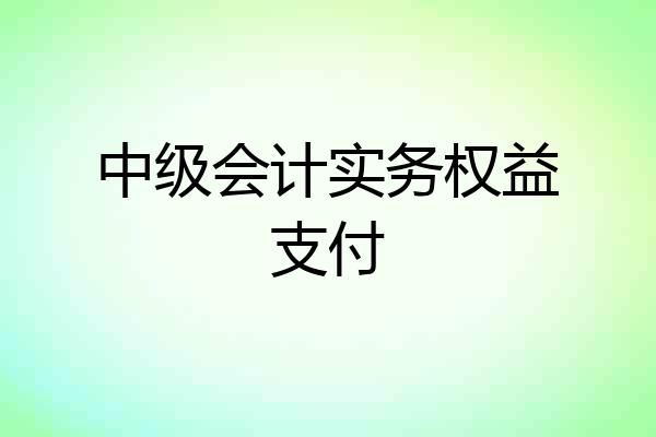 中级会计实务权益支付