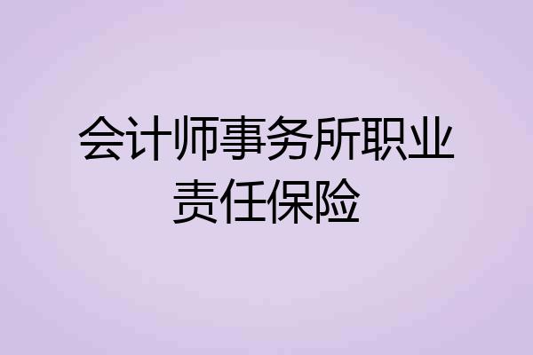 会计师事务所职业责任保险