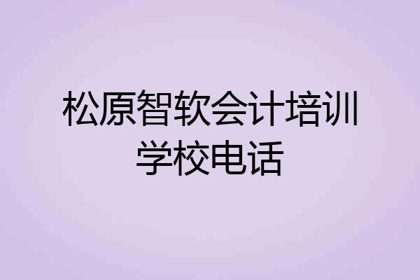 松原智软会计培训学校电话
