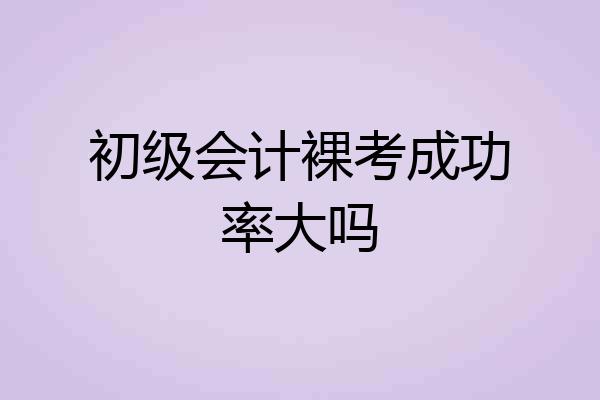 初级会计裸考成功率大吗