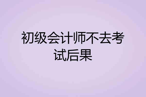 初级会计师不去考试后果