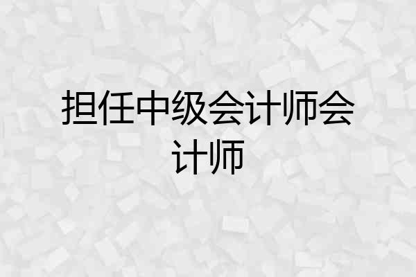担任中级会计师会计师