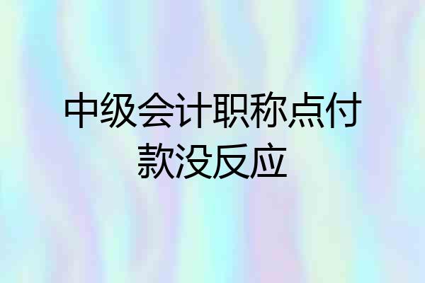 中级会计职称点付款没反应