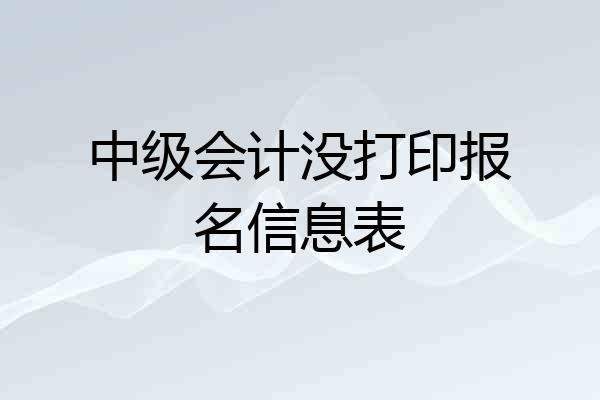中级会计没打印报名信息表