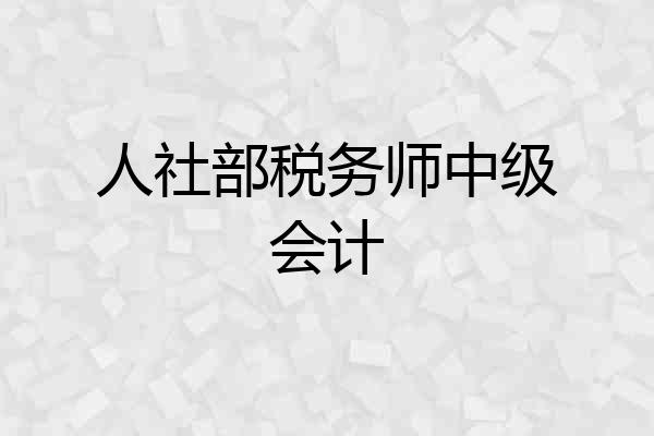 人社部税务师中级会计