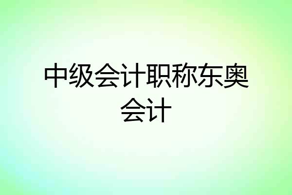中级会计职称东奥会计