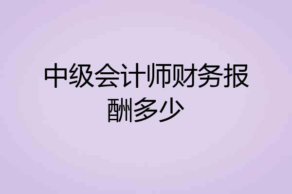 中级会计师财务报酬多少