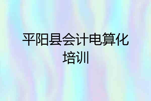 平阳县会计电算化培训
