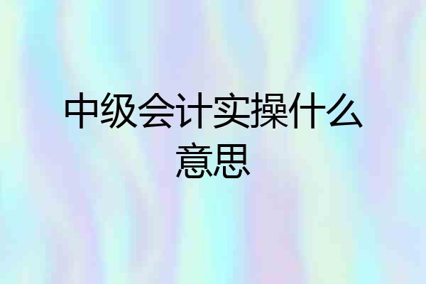 中级会计实操什么意思