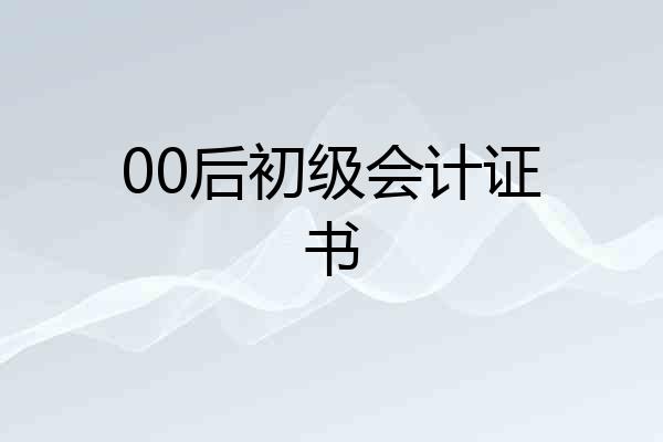 00后初级会计证书