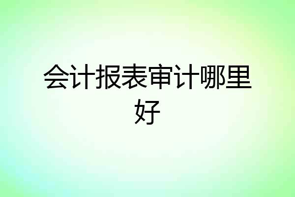 会计报表审计哪里好