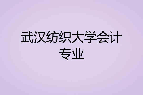 武汉纺织大学会计专业