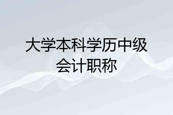 大学本科学历中级会计职称