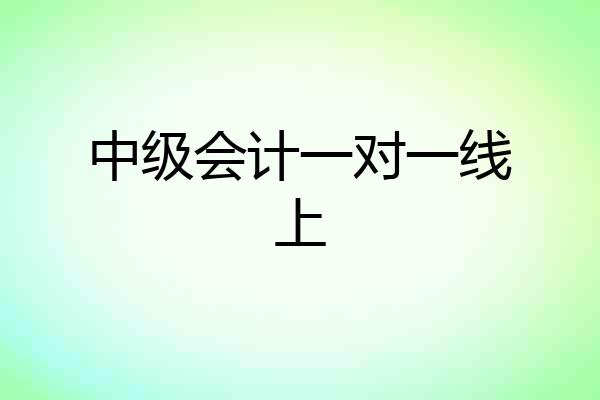 中级会计一对一线上