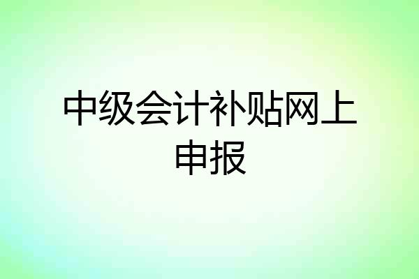 中级会计补贴网上申报
