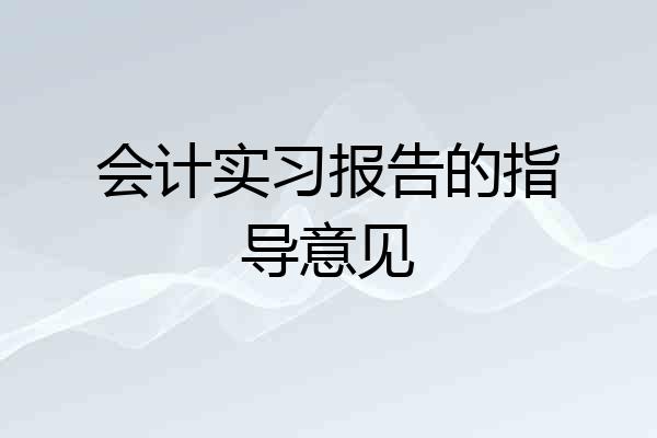 会计实习报告的指导意见