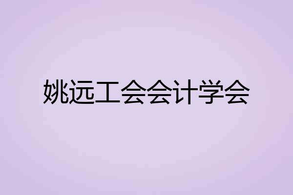 姚远工会会计学会