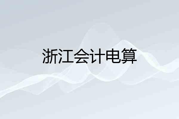 浙江会计电算