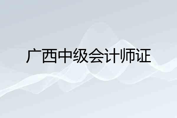 广西中级会计师证