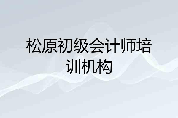 松原初级会计师培训机构