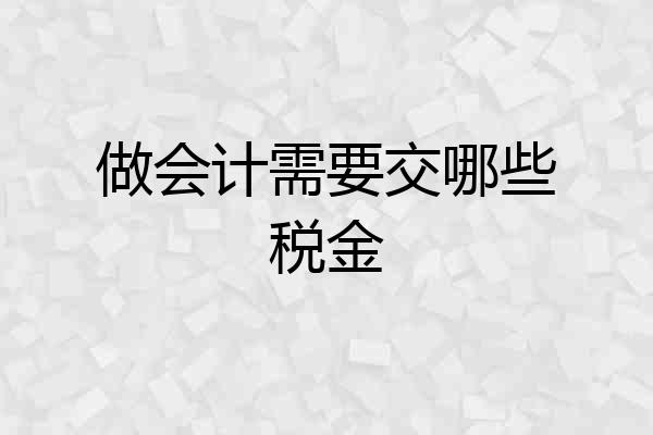 做会计需要交哪些税金