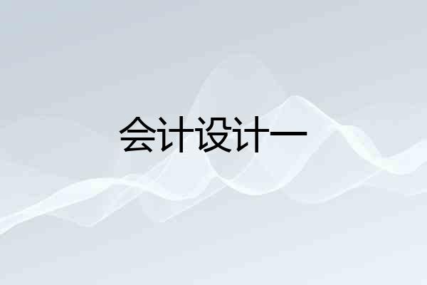 会计设计一