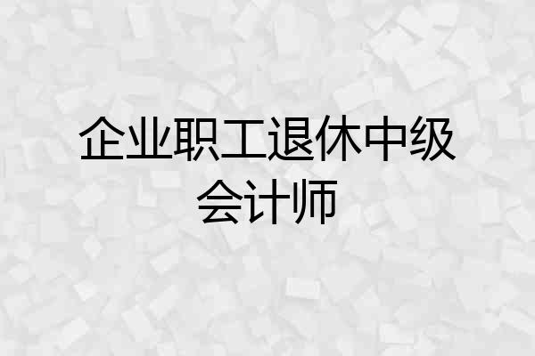 企业职工退休中级会计师