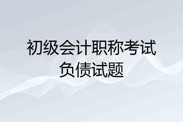 初级会计职称考试负债试题