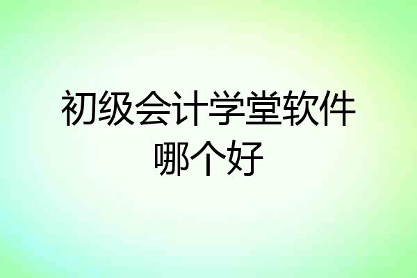 初级会计学堂软件哪个好
