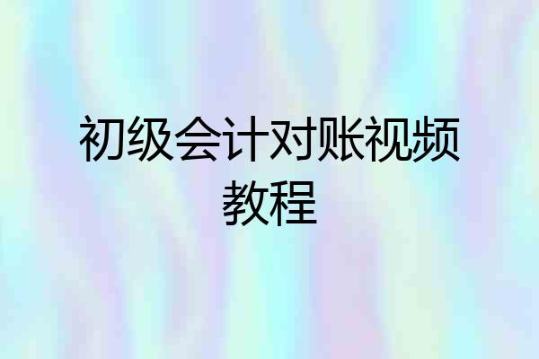 初级会计对账视频教程