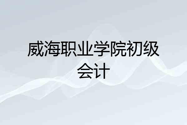 威海职业学院初级会计