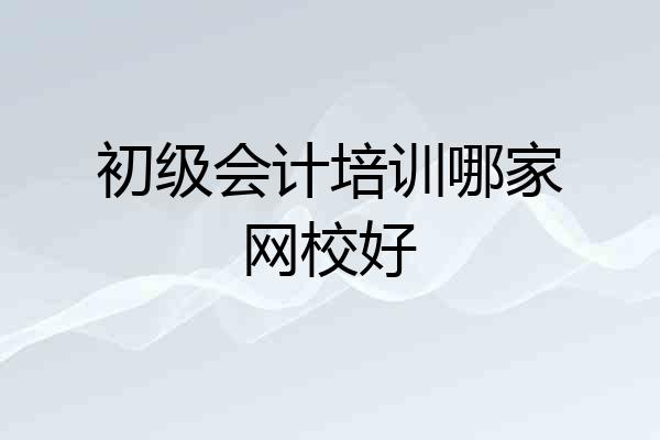 初级会计培训哪家网校好
